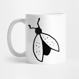 Black and White Flies on Orange Mug